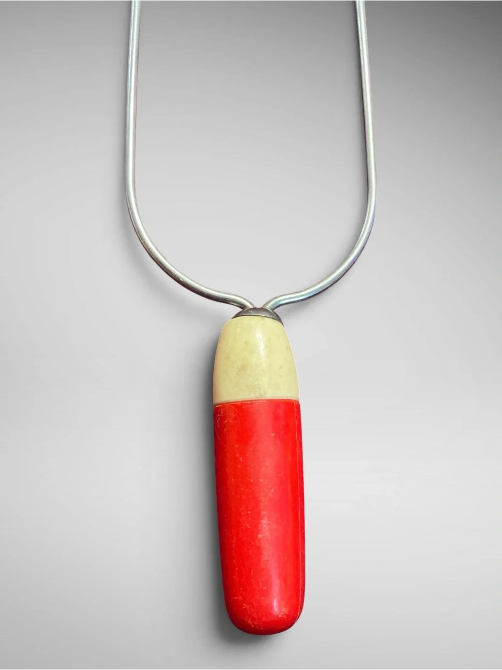 Vintage Wire Potato Masher Red Cream Handle Retro Farmhouse Kitchen Utensil